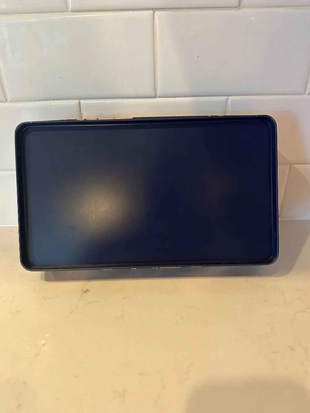 BeautyCounter Blue & Gold Marbled Decorative Tin Box Gift Rare Limited Edition